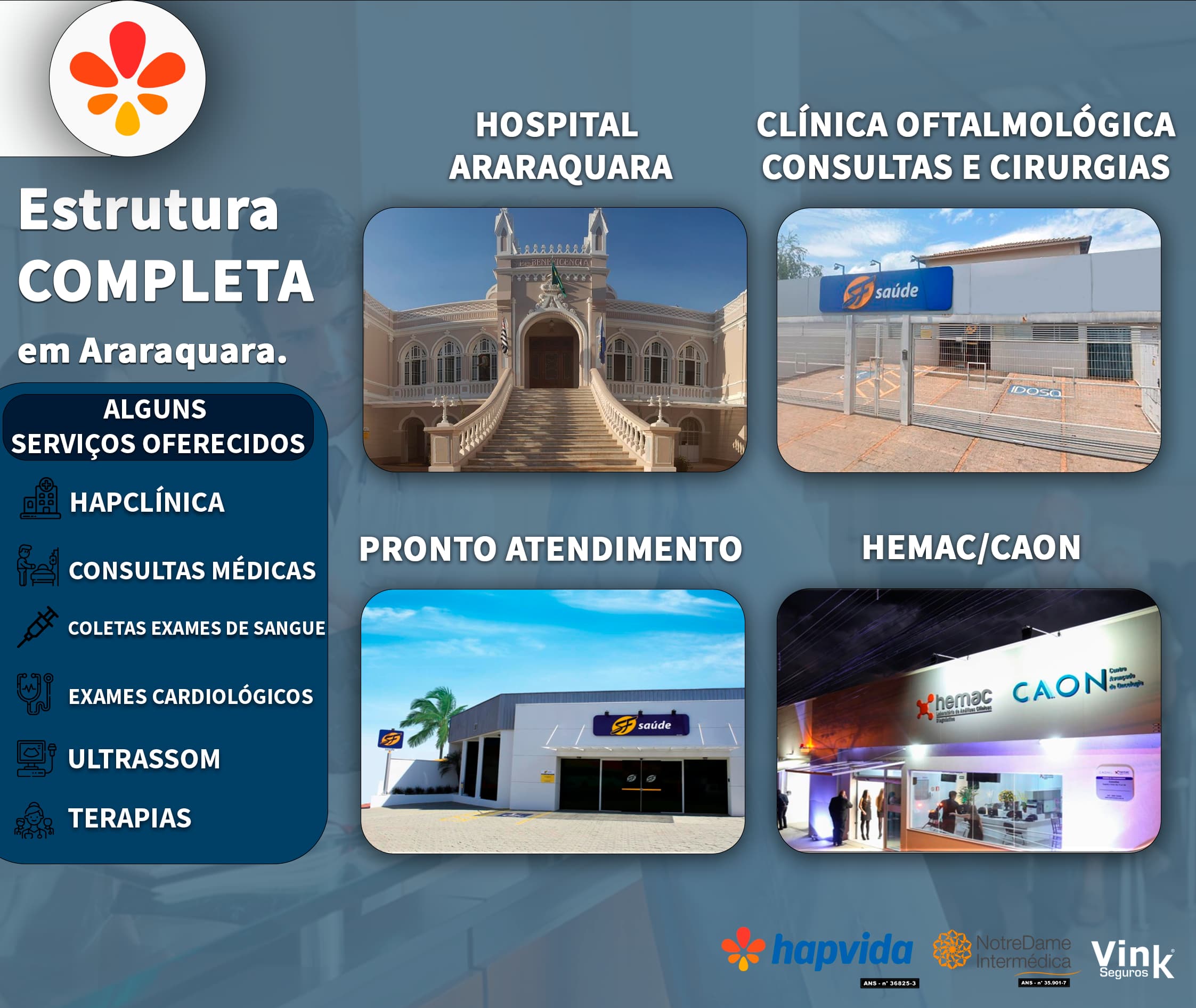 Hospital São Francisco Araraquara, Caon, Hemac, Clínica Primavera